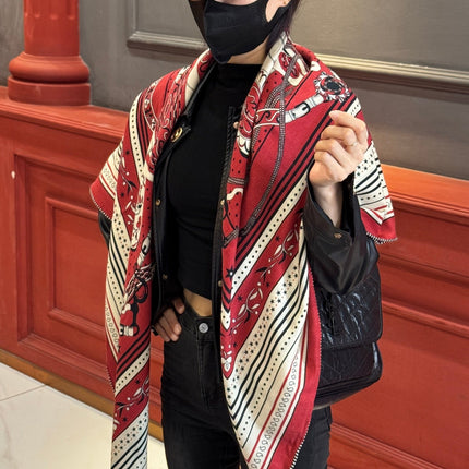 HERMES 25S SCARF 140 IN CASHMERE SILK 727317