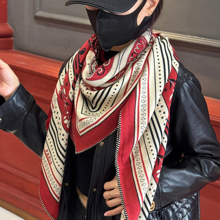 HERMES 25S SCARF 140 IN CASHMERE SILK 727317