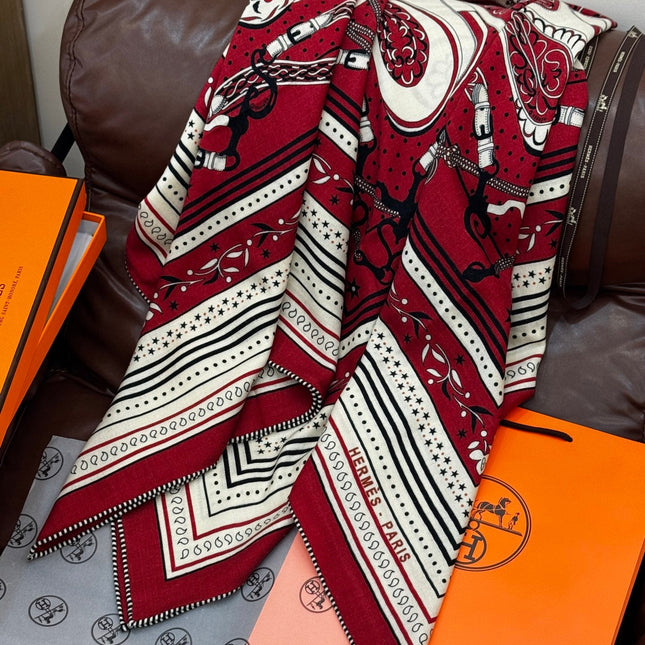 HERMES 25S SCARF 140 IN CASHMERE SILK 727317