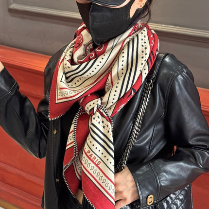 HERMES 25S SCARF 140 IN CASHMERE SILK 727317