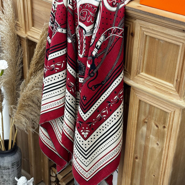 HERMES 25S SCARF 140 IN CASHMERE SILK 727317