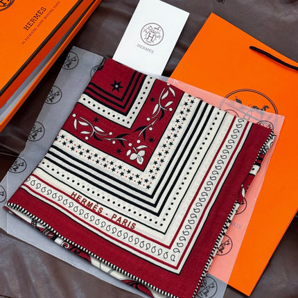 HERMES 25S SCARF 140 IN CASHMERE SILK 727317