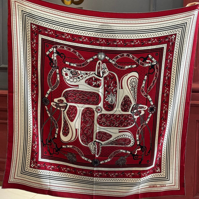 HERMES 25S SCARF 140 IN CASHMERE SILK 727317