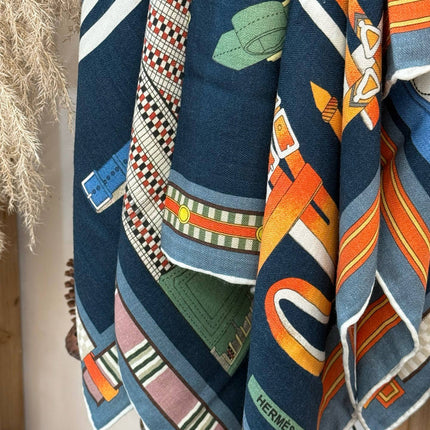 HERMES 25S SCARF 140 IN CASHMERE SILK 727300