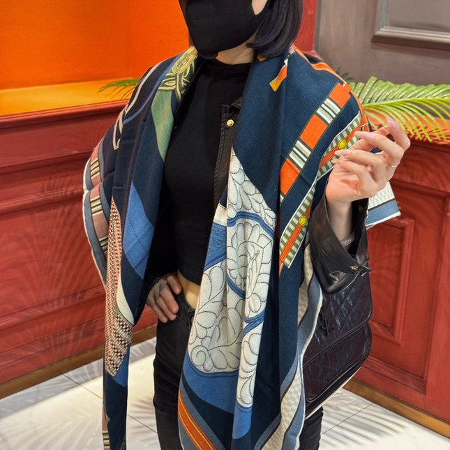 HERMES 25S SCARF 140 IN CASHMERE SILK 727300