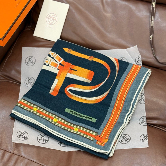 HERMES 25S SCARF 140 IN CASHMERE SILK 727300