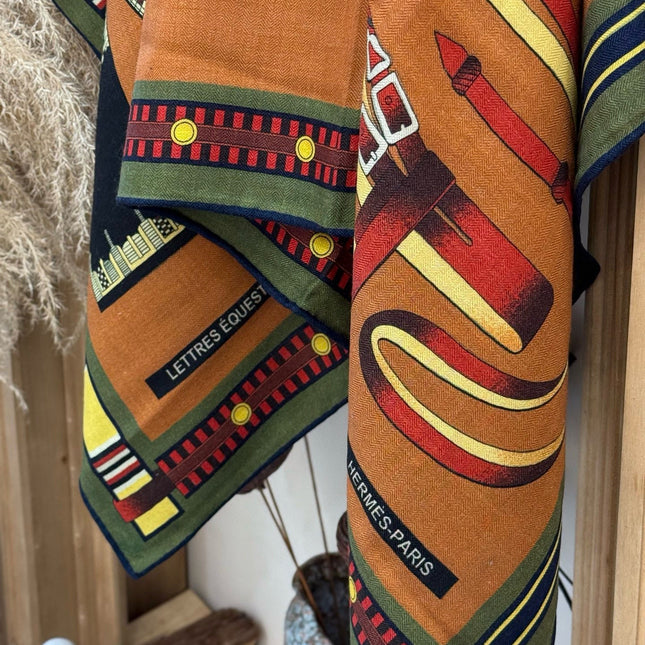 HERMES 25S SCARF 140 IN CASHMERE SILK 727301