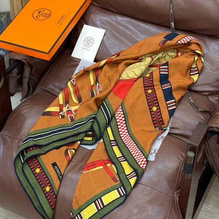 HERMES 25S SCARF 140 IN CASHMERE SILK 727301