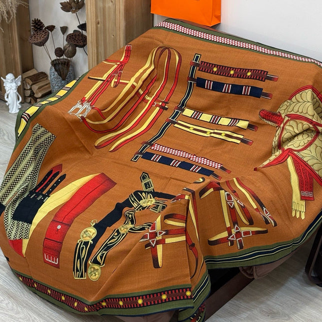 HERMES 25S SCARF 140 IN CASHMERE SILK 727301