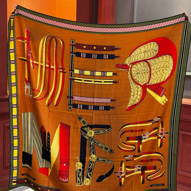 HERMES 25S SCARF 140 IN CASHMERE SILK 727301