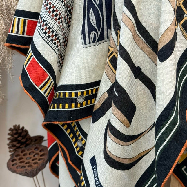 HERMES 25S SCARF 140 IN CASHMERE SILK 727302