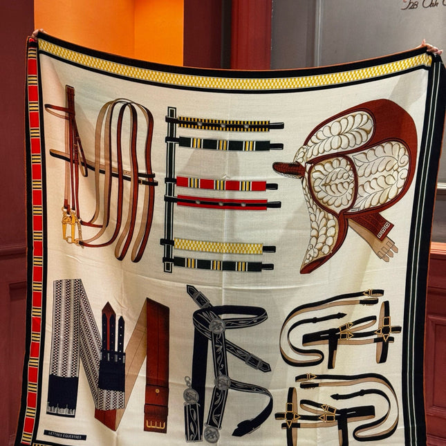 HERMES 25S SCARF 140 IN CASHMERE SILK 727302