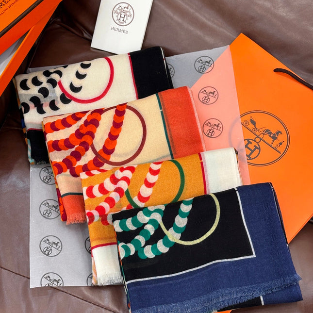 HERMES 25S SCARF 200 IN CASHMERE SILK 730598