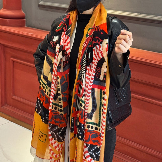 HERMES 25S SCARF 200 IN CASHMERE SILK 730598