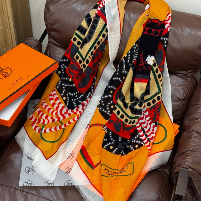 HERMES 25S SCARF 200 IN CASHMERE SILK 730598