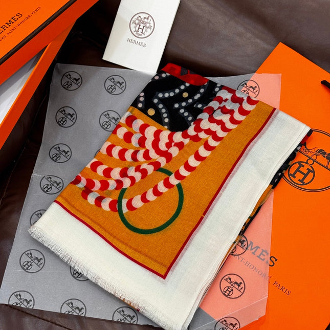 HERMES 25S SCARF 200 IN CASHMERE SILK 730598