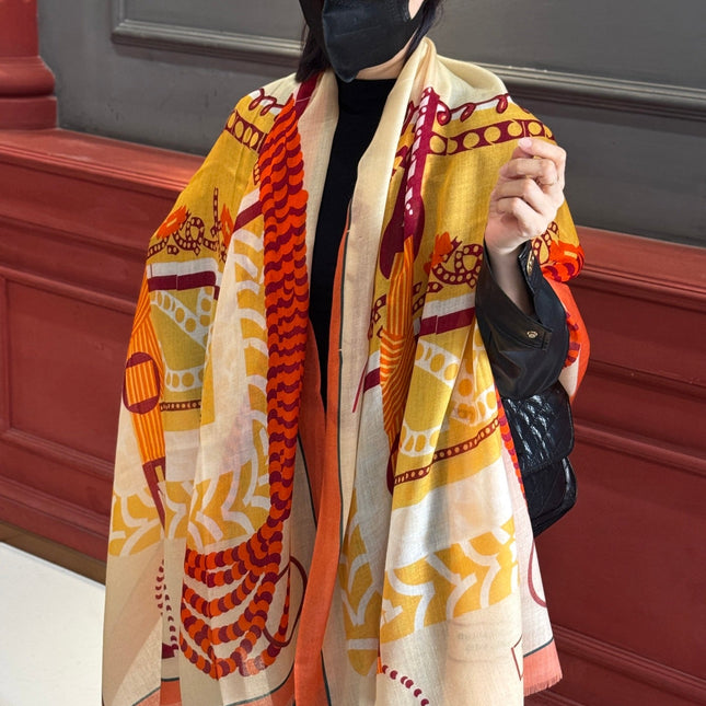 HERMES 25S SCARF 200 IN CASHMERE SILK 730599