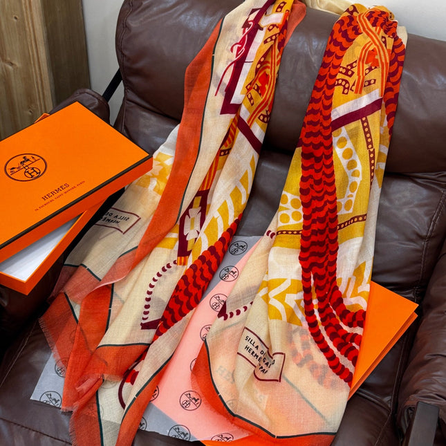 HERMES 25S SCARF 200 IN CASHMERE SILK 730599