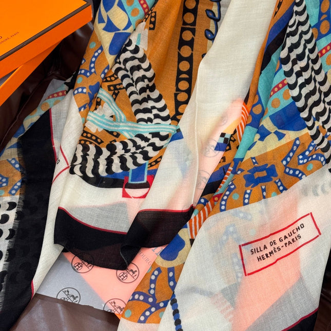 HERMES 25S SCARF 200 IN CASHMERE SILK 730600