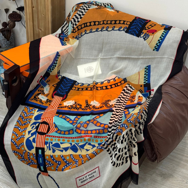 HERMES 25S SCARF 200 IN CASHMERE SILK 730600