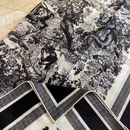 DIOR SCARF 110 CM IN COTTON-SILK FABRIC 730606