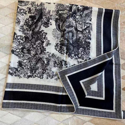 DIOR SCARF 110 CM IN COTTON-SILK FABRIC 730606