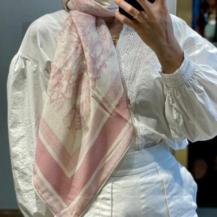 DIOR SCARF 110 CM IN COTTON-SILK FABRIC 730607