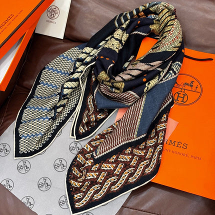 HERMES 25S SCARF 140 IN SILK TWILL 733917