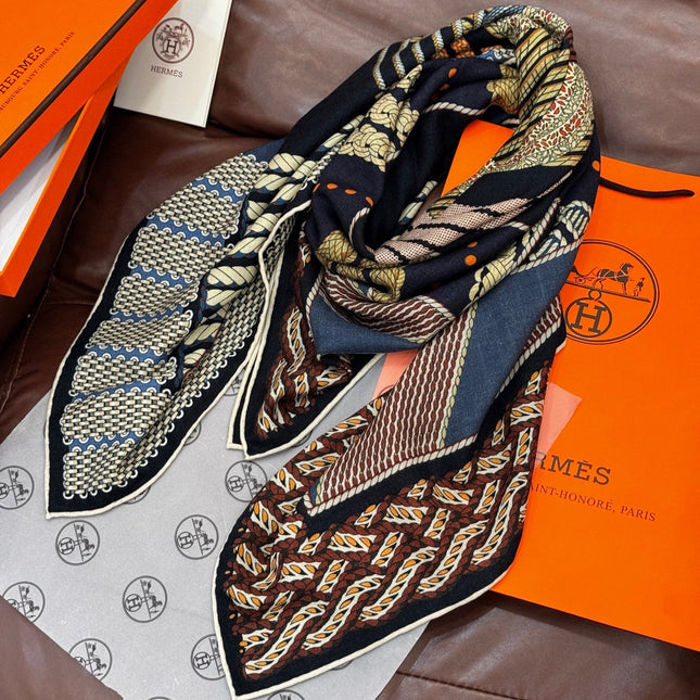 HERMES 25S SCARF 140 IN SILK TWILL 733917