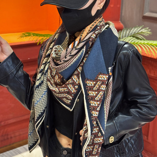 HERMES 25S SCARF 140 IN SILK TWILL 733917