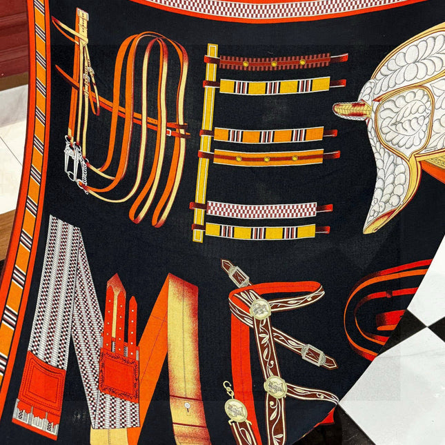 HERMES 25S SCARF 140 IN SILK AND CASHMERE 735807