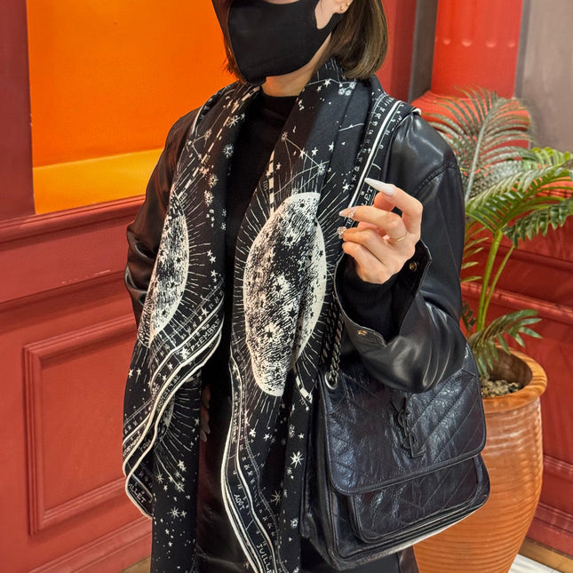 DIOR SCARF 140 CM IN SILK-CASHMERE BLEND 735816