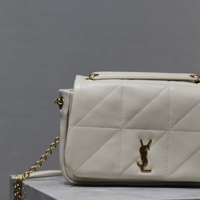 YSL 25S JAMIE MINI 20 IN BLANC VINTAGE LAMBSKIN GOLD HARDWRE