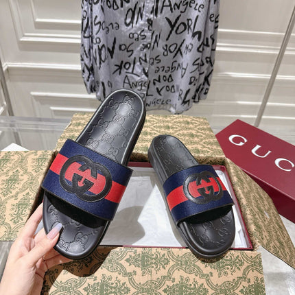 SANDALS 25S IN BLACK LAMBSKIN EMBOSSED LOGO STYLE 1