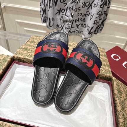 SANDALS 25S IN BLACK LAMBSKIN EMBOSSED LOGO STYLE 1