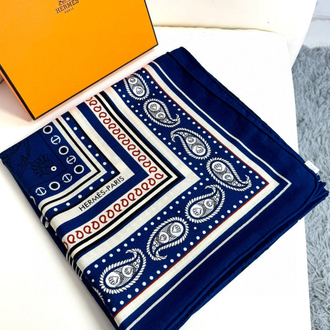 HERMES 25S SCARF 135 IN CASHMERE SILK 729040