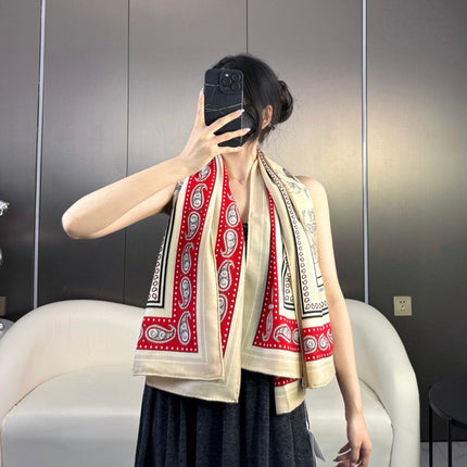 HERMES 25S SCARF 135 IN CASHMERE SILK 729039