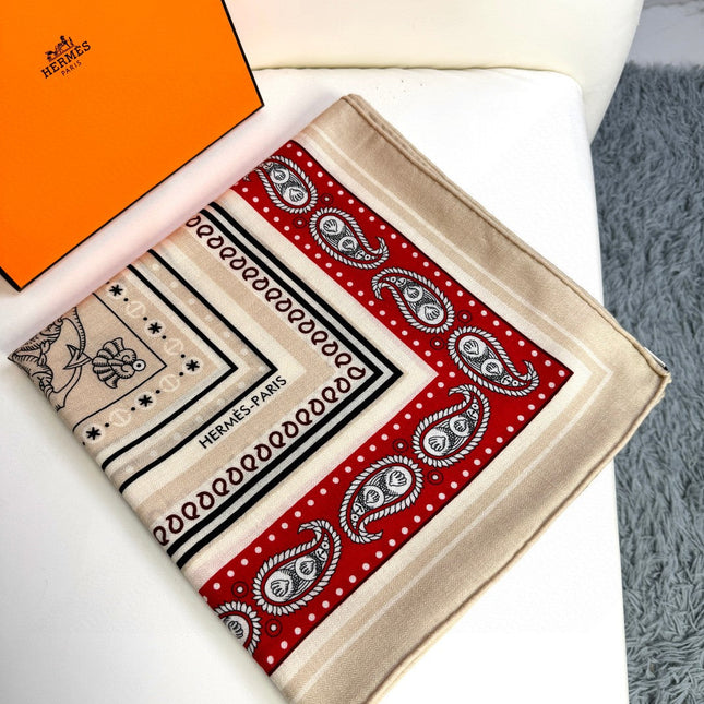 HERMES 25S SCARF 135 IN CASHMERE SILK 729039