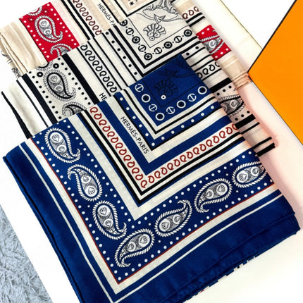 HERMES 25S SCARF 135 IN CASHMERE SILK 729039