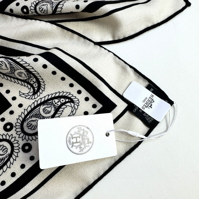 HERMES 25S SCARF 135 IN CASHMERE SILK 729038