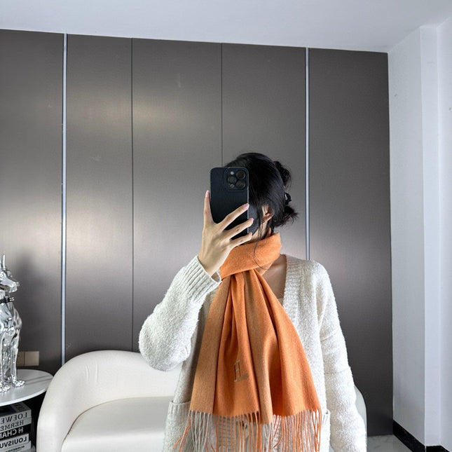 SCARF 190 CM IN TIGER ORANGE CASHMERE