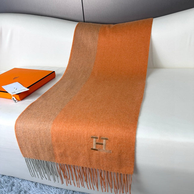SCARF 190 CM IN TIGER ORANGE CASHMERE