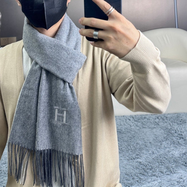 SCARF 190 CM IN COOL GRAY CASHMERE