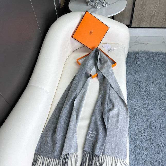 SCARF 190 CM IN COOL GRAY CASHMERE
