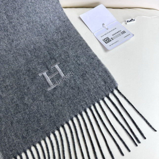 SCARF 190 CM IN COOL GRAY CASHMERE