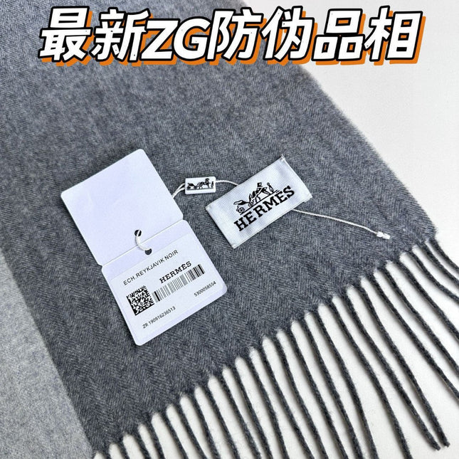 SCARF 190 CM IN COOL GRAY CASHMERE