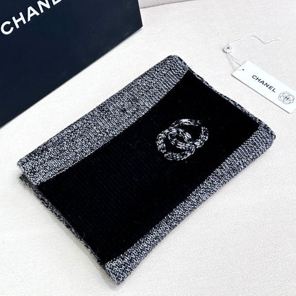 SCARF 180 CM IN SHARK GRAY MIX BLACK CASHMERE 389977