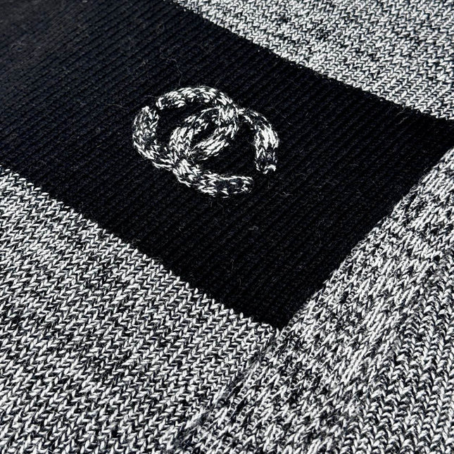 SCARF 180 CM IN SHARK GRAY MIX BLACK CASHMERE 389977