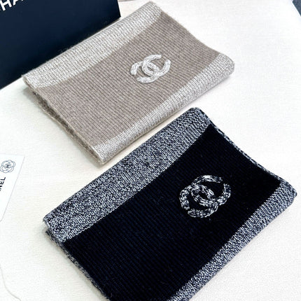 SCARF 180 CM IN SHARK GRAY MIX BLACK CASHMERE 389977