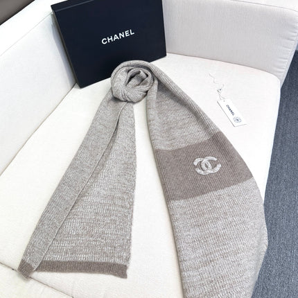 SCARF 180 CM IN KHAKI BROWN CASHMERE 389978